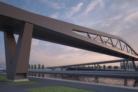 Inhijsen brugdek nieuwe fietsbrug IJzerlaan Albertkanaal