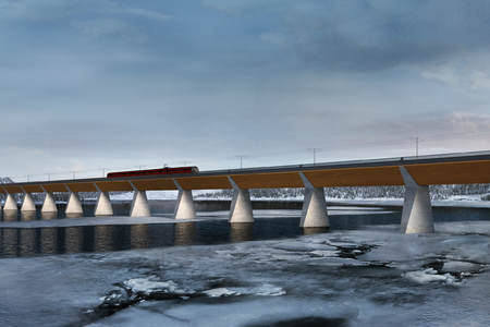 Spoorbrug bij Tangenvika, Noorwegen 