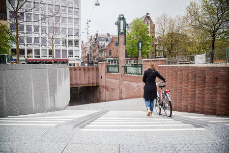 Inauguration underground bicycle parking Leidseplein in Amsterdam
